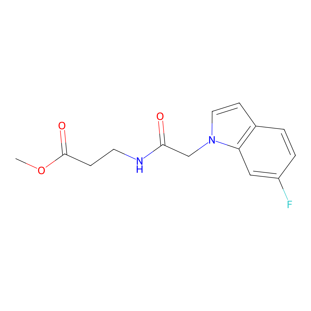 methyl N-[(6-fluoro-1H-indol-1-yl)acetyl]-beta-alaninate molecular structure, CAS 1081114-76-2
