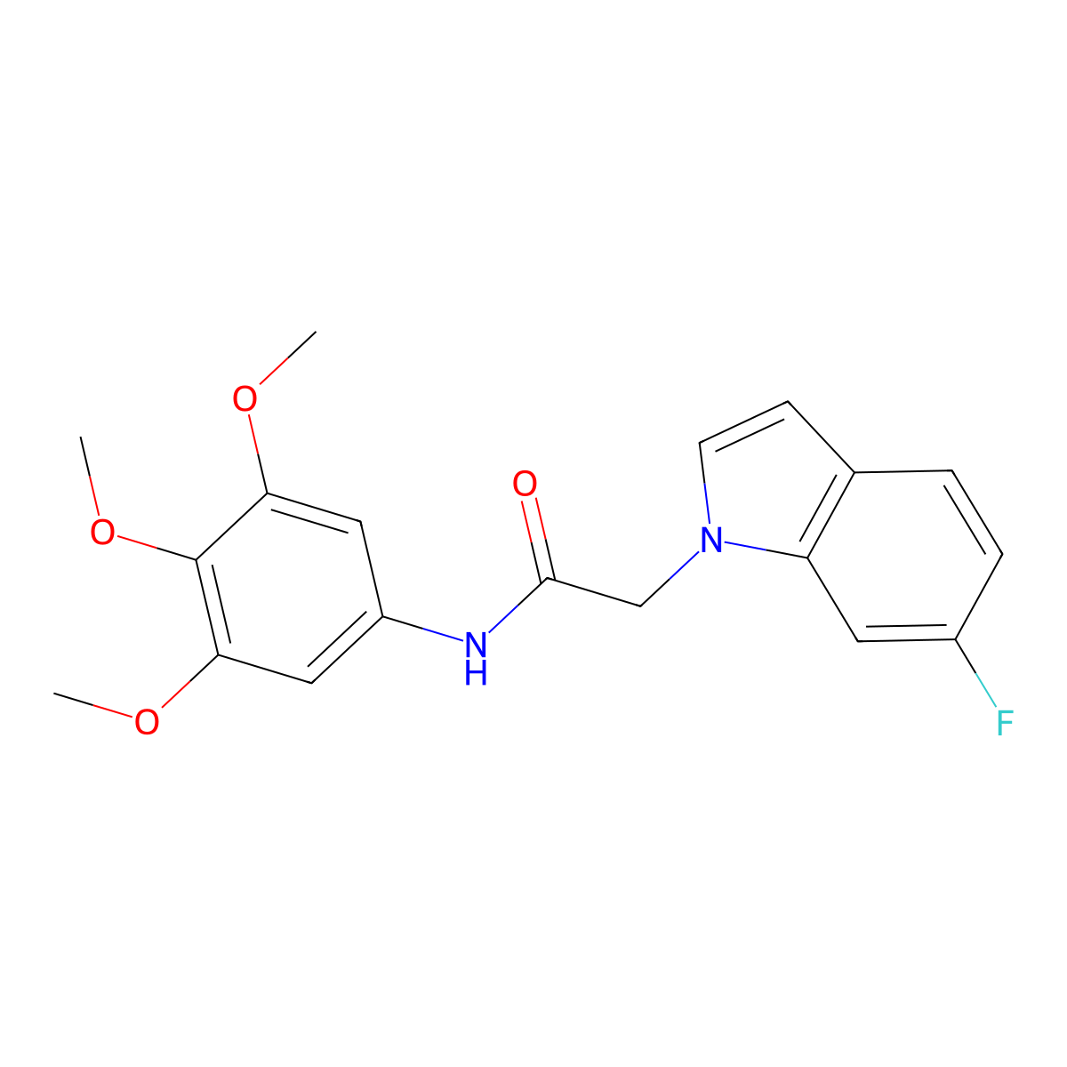 2-(6-fluoro-1H-indol-1-yl)-N-(3,4,5-trimethoxyphenyl)acetamide molecular structure, CAS 1081114-82-0