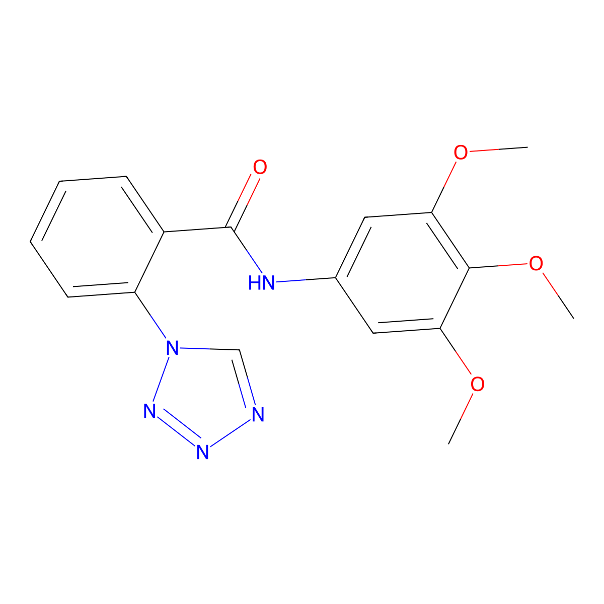 2-(1H-tetrazol-1-yl)-N-(3,4,5-trimethoxyphenyl)benzamide molecular structure, CAS 1081114-89-7