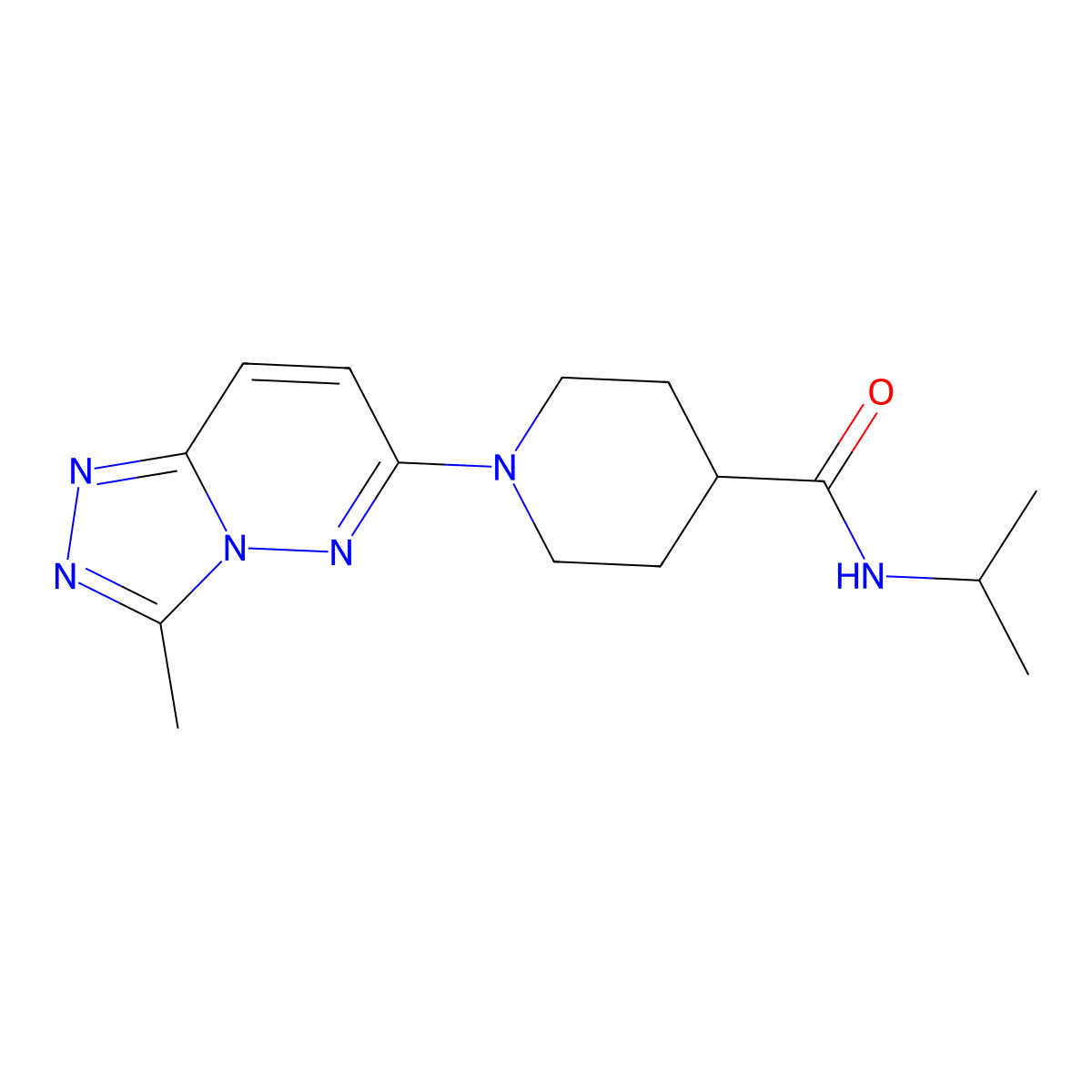 1-(3-methyl[1,2,4]triazolo[4,3-b]pyridazin-6-yl)-N-(propan-2-yl)piperidine-4-carboxamide molecular structure, CAS 1081114-90-0