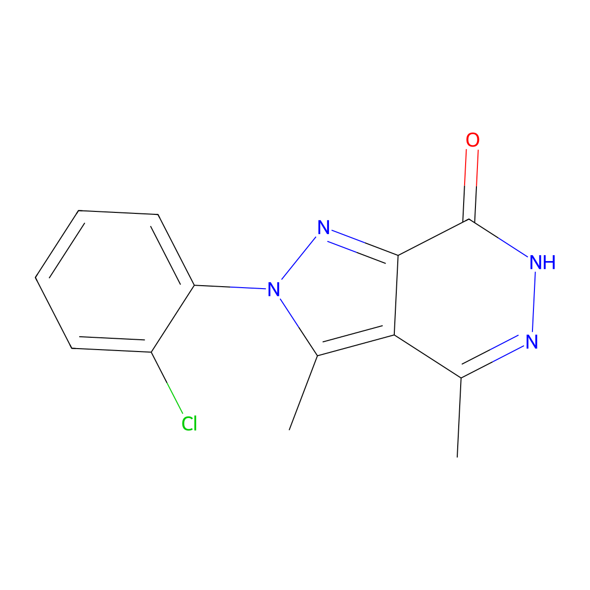 2-(2-chlorophenyl)-3,4-dimethyl-2H-pyrazolo[3,4-d]pyridazin-7-ol molecular structure, CAS 1081115-11-8