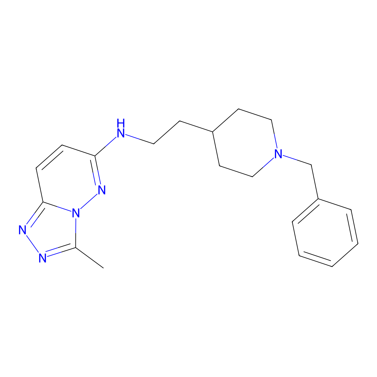 N-[2-(1-benzylpiperidin-4-yl)ethyl]-3-methyl[1,2,4]triazolo[4,3-b]pyridazin-6-amine molecular structure, CAS 1081115-30-1