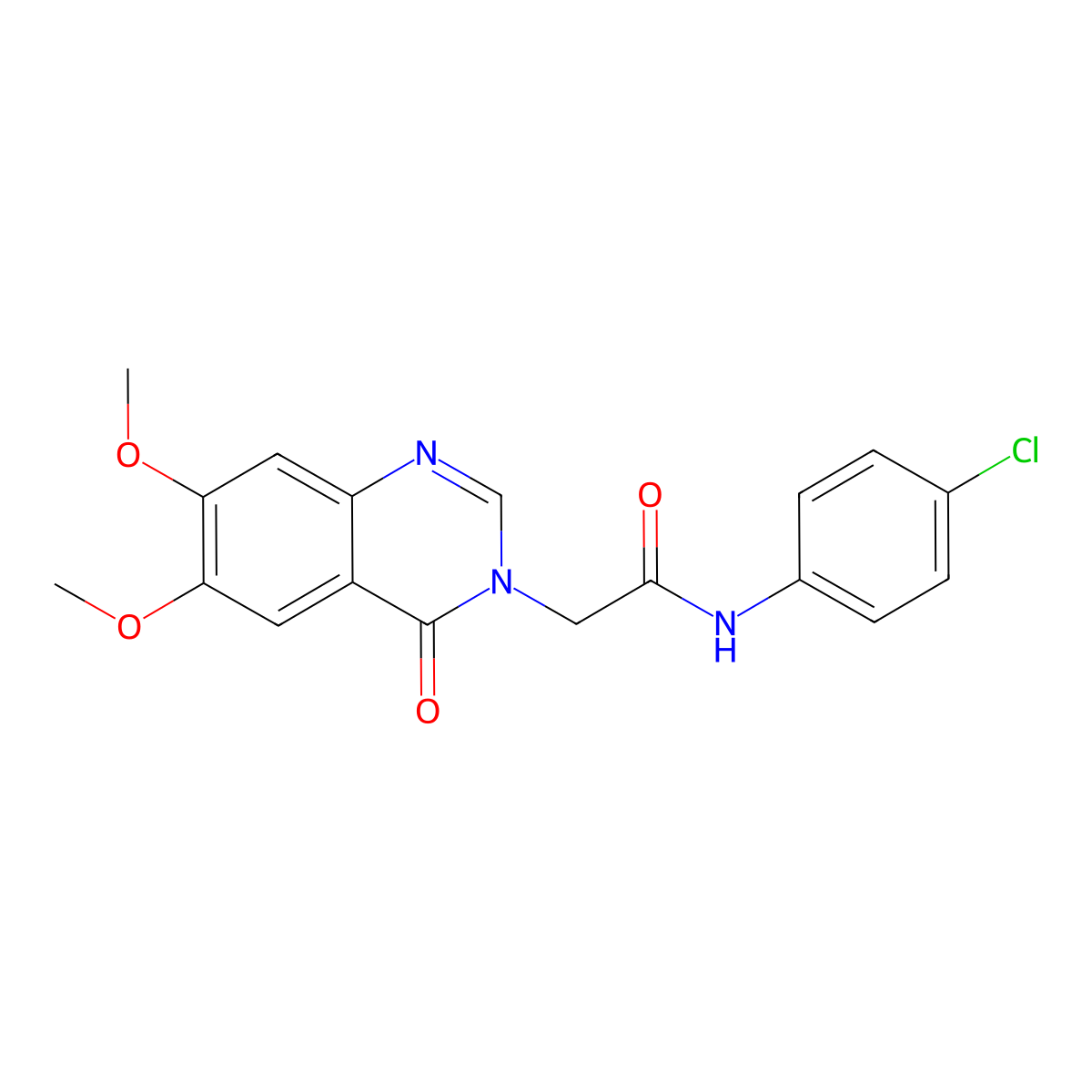 N-(4-chlorophenyl)-2-(6,7-dimethoxy-4-oxoquinazolin-3(4H)-yl)acetamide molecular structure, CAS 1081115-32-3
