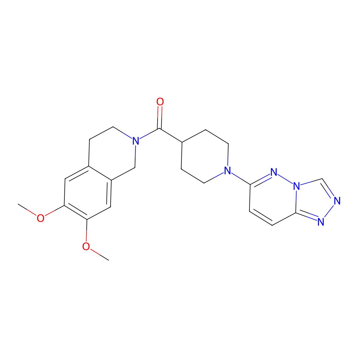 (6,7-dimethoxy-3,4-dihydroisoquinolin-2(1H)-yl)[1-([1,2,4]triazolo[4,3-b]pyridazin-6-yl)piperidin-4-yl]methanone molecular structure, CAS 1081115-45-8