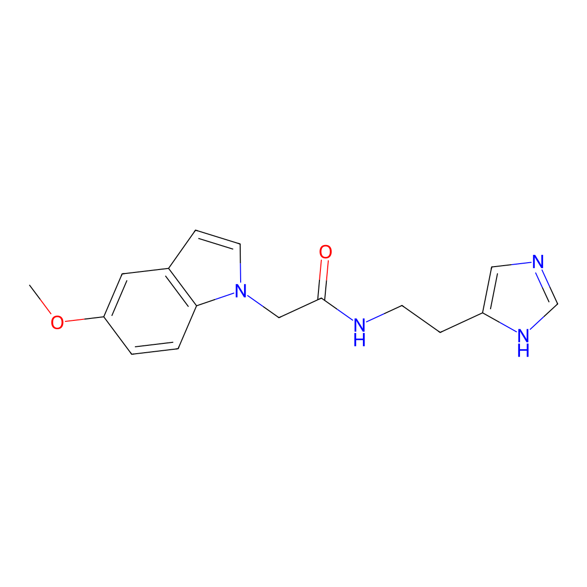 N-[2-(1H-imidazol-4-yl)ethyl]-2-(5-methoxy-1H-indol-1-yl)acetamide molecular structure, CAS 1081115-78-7