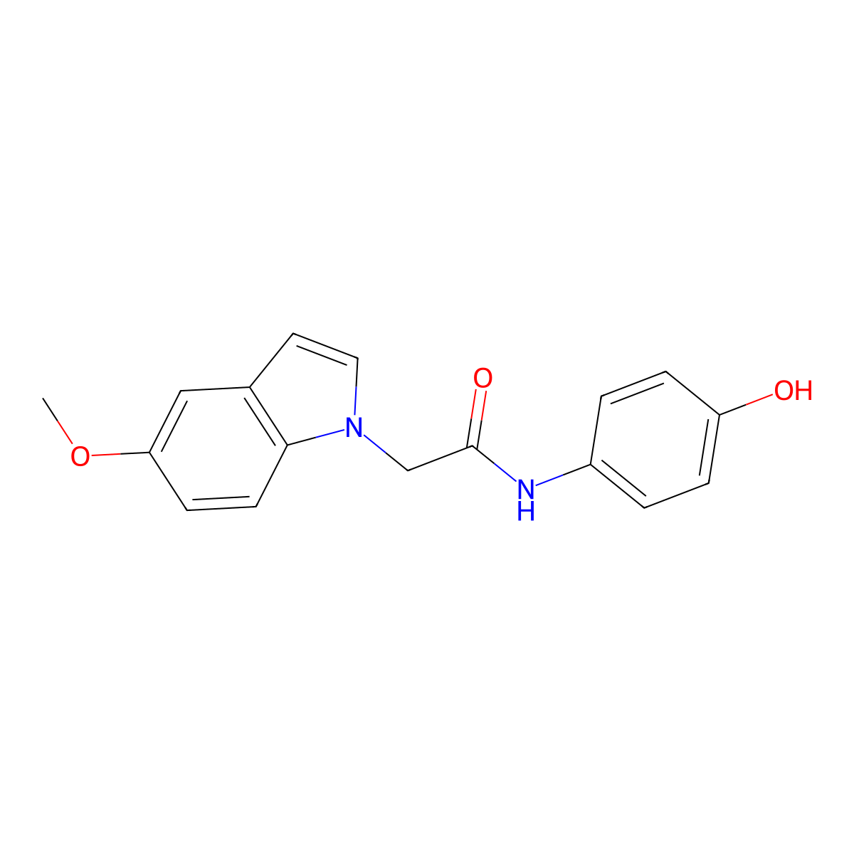 N-(4-hydroxyphenyl)-2-(5-methoxy-1H-indol-1-yl)acetamide molecular structure, CAS 1081115-80-1
