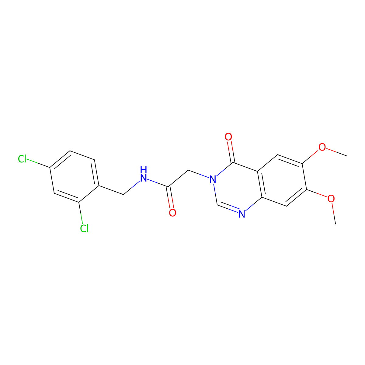 N-(2,4-dichlorobenzyl)-2-(6,7-dimethoxy-4-oxoquinazolin-3(4H)-yl)acetamide molecular structure, CAS 1081115-84-5