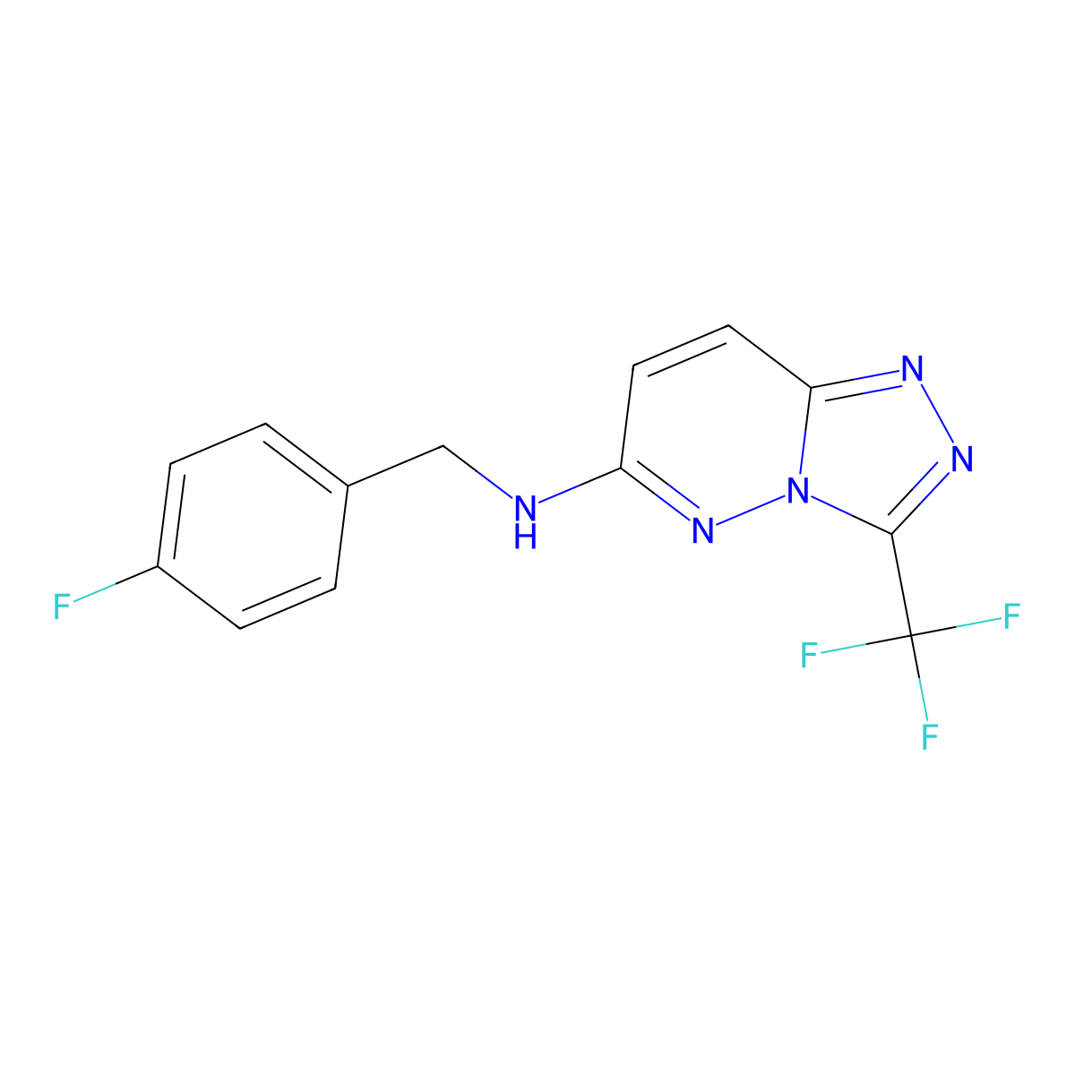 N-(4-fluorobenzyl)-3-(trifluoromethyl)[1,2,4]triazolo[4,3-b]pyridazin-6-amine molecular structure, CAS 1081115-90-3