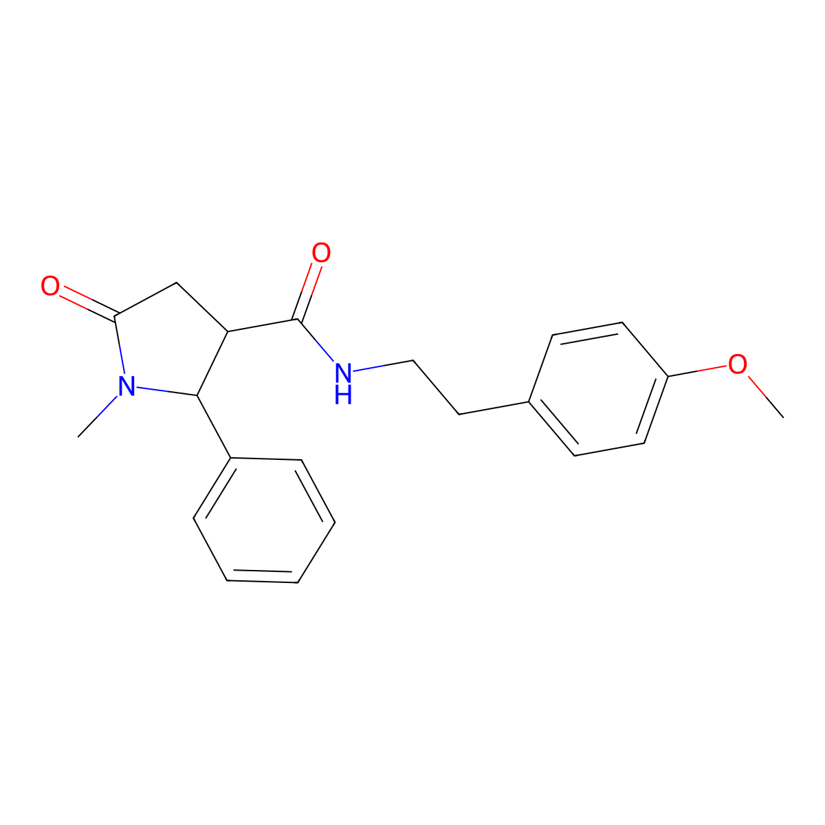 N-[2-(4-methoxyphenyl)ethyl]-1-methyl-5-oxo-2-phenylpyrrolidine-3-carboxamide molecular structure, CAS 1081115-98-1