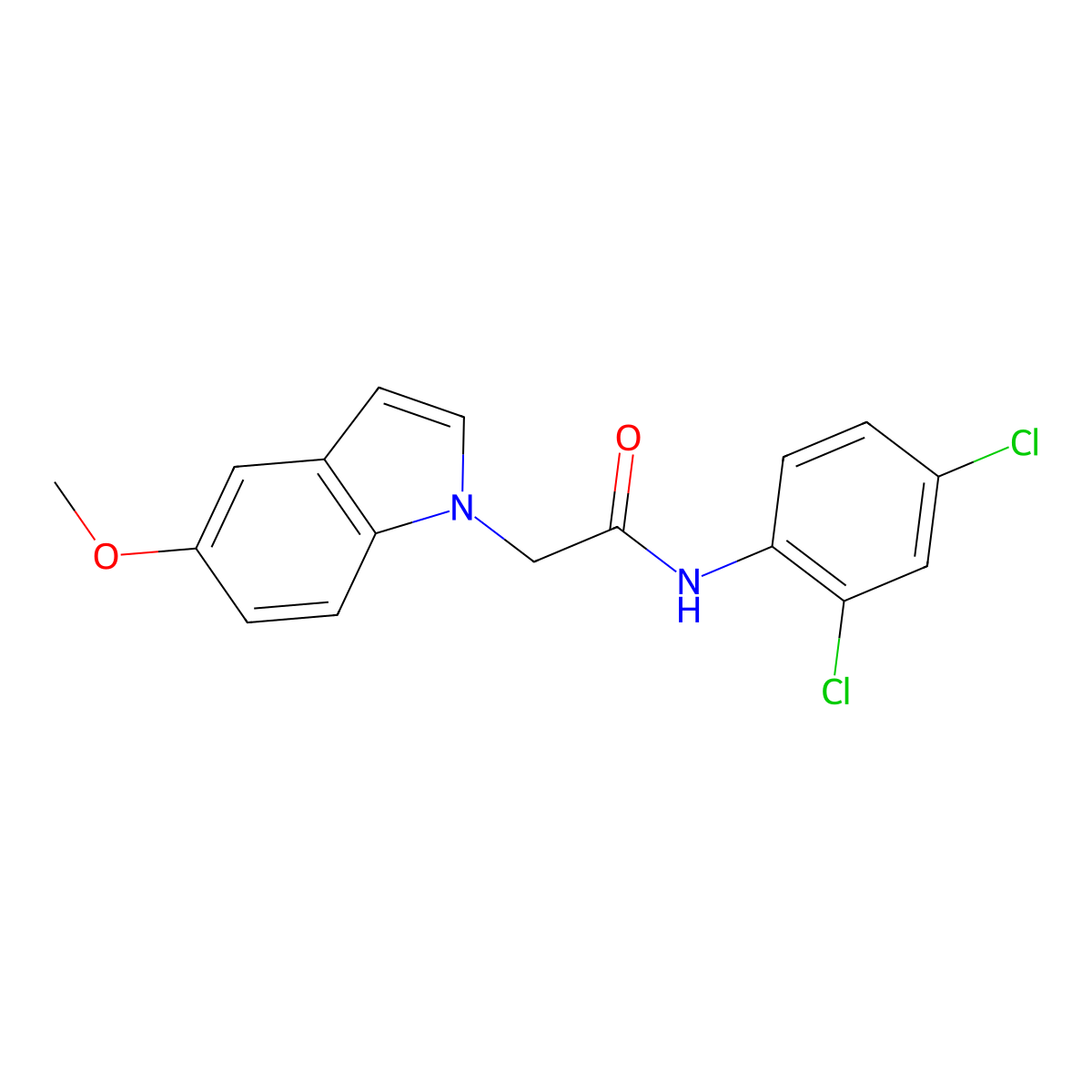 N-(2,4-dichlorophenyl)-2-(5-methoxy-1H-indol-1-yl)acetamide molecular structure, CAS 1081116-09-7