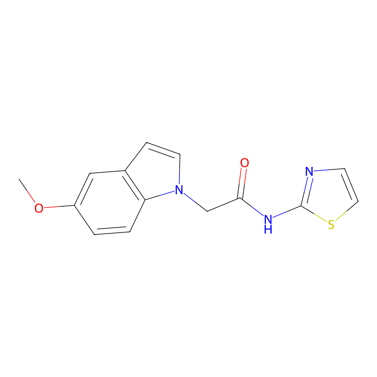 2-(5-methoxy-1H-indol-1-yl)-N-(1,3-thiazol-2-yl)acetamide molecular structure, CAS 1081116-15-5