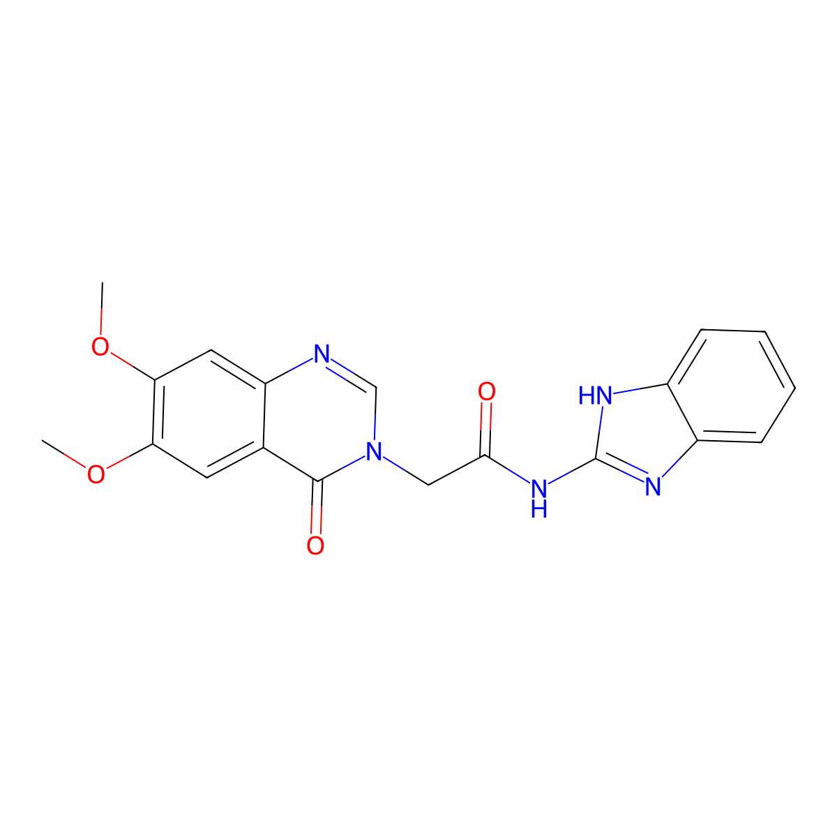 N-(1,3-dihydro-2H-benzimidazol-2-ylidene)-2-(6,7-dimethoxy-4-oxoquinazolin-3(4H)-yl)acetamide molecular structure, CAS 1081116-19-9