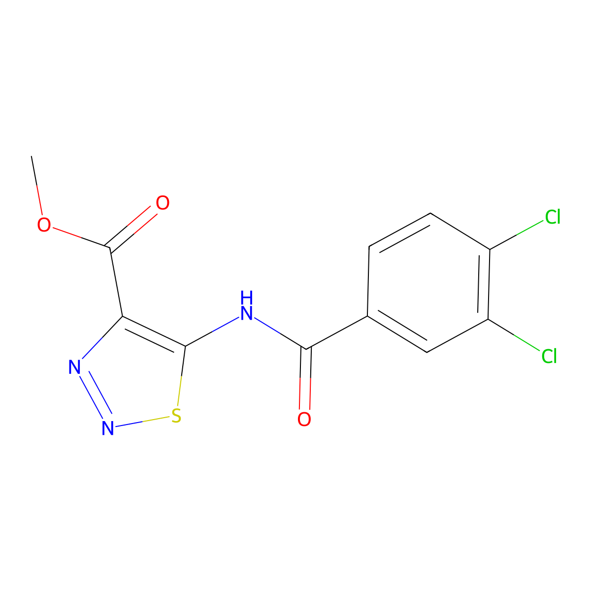 Methyl 5-[(3,4-dichlorobenzoyl)amino]-1,2,3-thiadiazole-4-carboxylate molecular structure, CAS 1081116-29-1