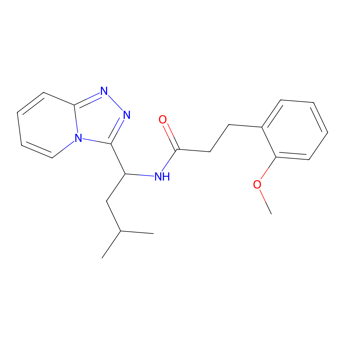 3-(2-methoxyphenyl)-N-[3-methyl-1-([1,2,4]triazolo[4,3-a]pyridin-3-yl)butyl]propanamide molecular structure, CAS 1081116-38-2