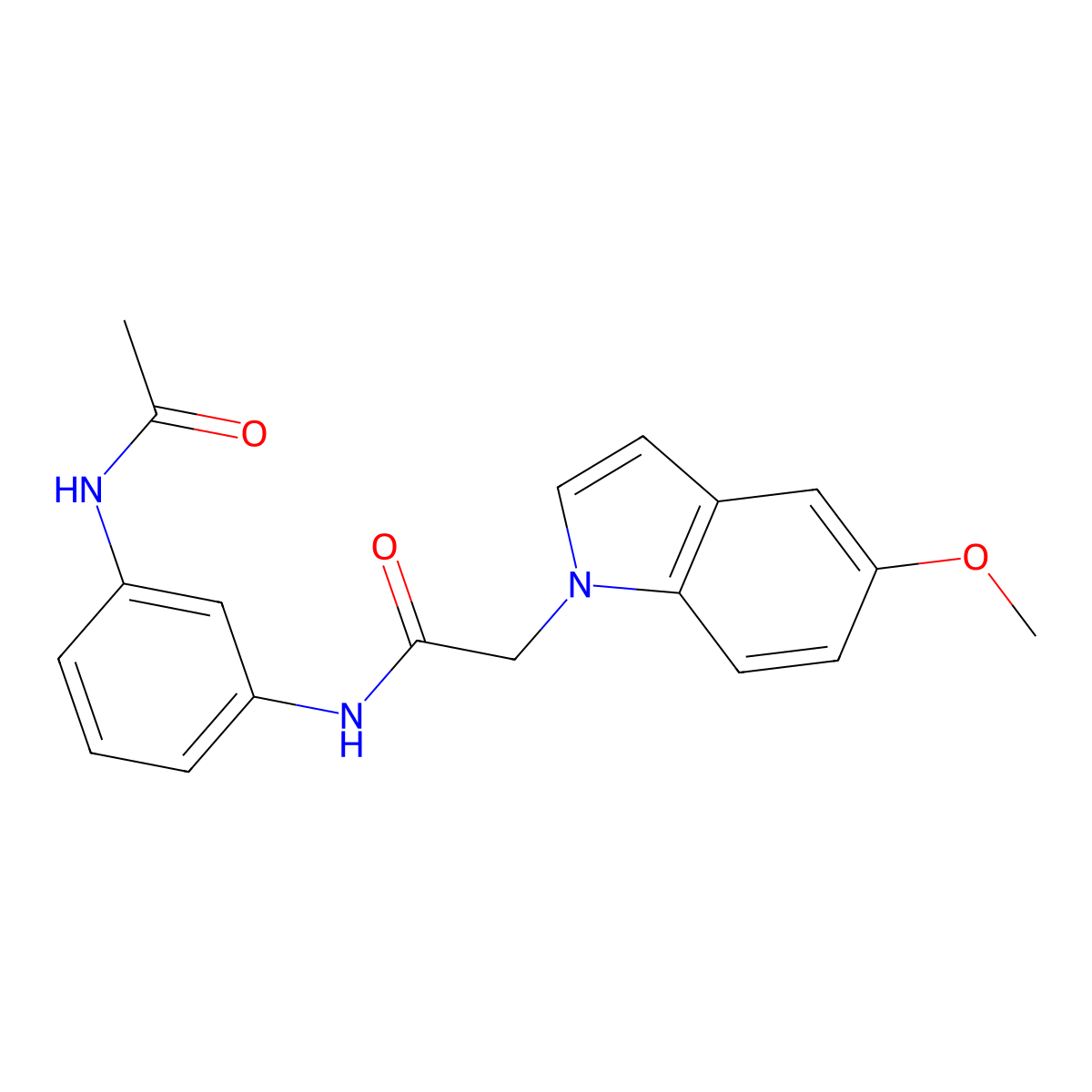 N-[3-(acetylamino)phenyl]-2-(5-methoxy-1H-indol-1-yl)acetamide molecular structure, CAS 1081116-50-8
