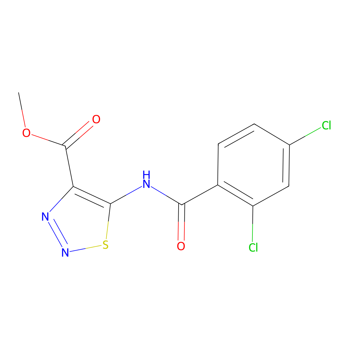Methyl 5-[(2,4-dichlorobenzoyl)amino]-1,2,3-thiadiazole-4-carboxylate molecular structure, CAS 1081116-51-9