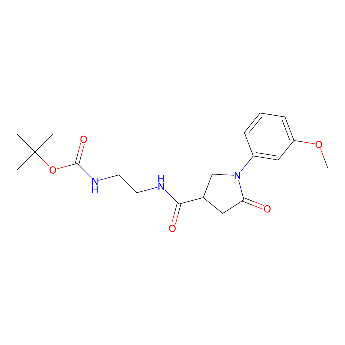 Tert-butyl [2-({[1-(3-methoxyphenyl)-5-oxopyrrolidin-3-yl]carbonyl}amino)ethyl]carbamate molecular structure, CAS 1081116-65-5