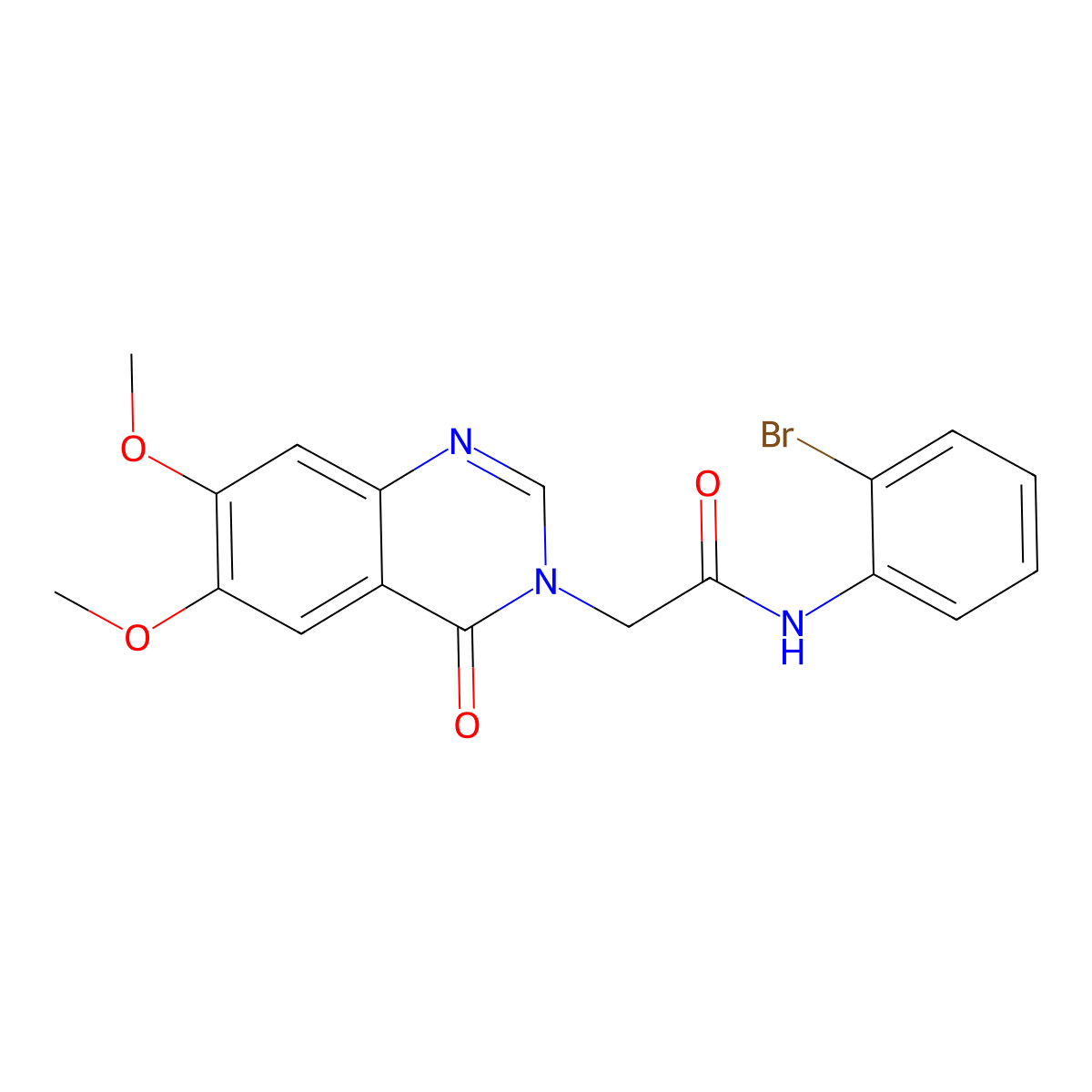 N-(2-bromophenyl)-2-(6,7-dimethoxy-4-oxoquinazolin-3(4H)-yl)acetamide molecular structure, CAS 1081116-74-6
