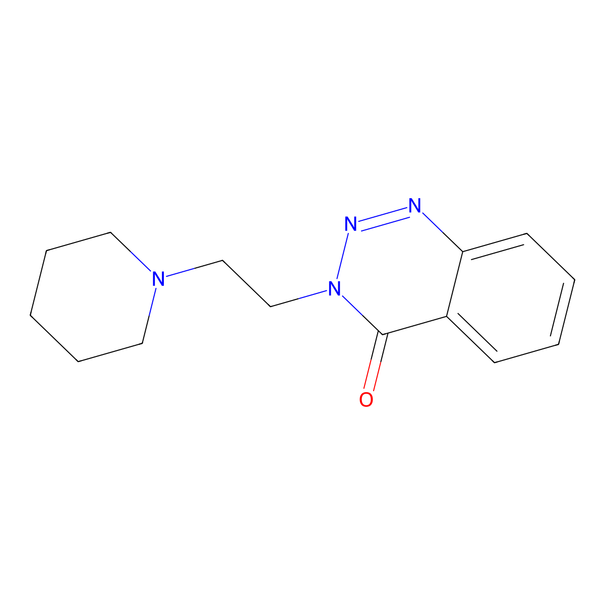3-[2-(piperidin-1-yl)ethyl]-1,2,3-benzotriazin-4(3H)-one molecular structure, CAS 1081116-77-9