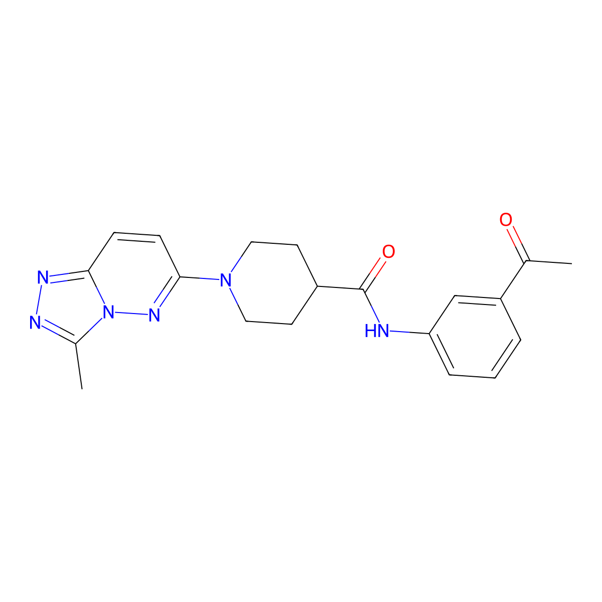 N-(3-acetylphenyl)-1-(3-methyl[1,2,4]triazolo[4,3-b]pyridazin-6-yl)piperidine-4-carboxamide molecular structure, CAS 1081116-78-0