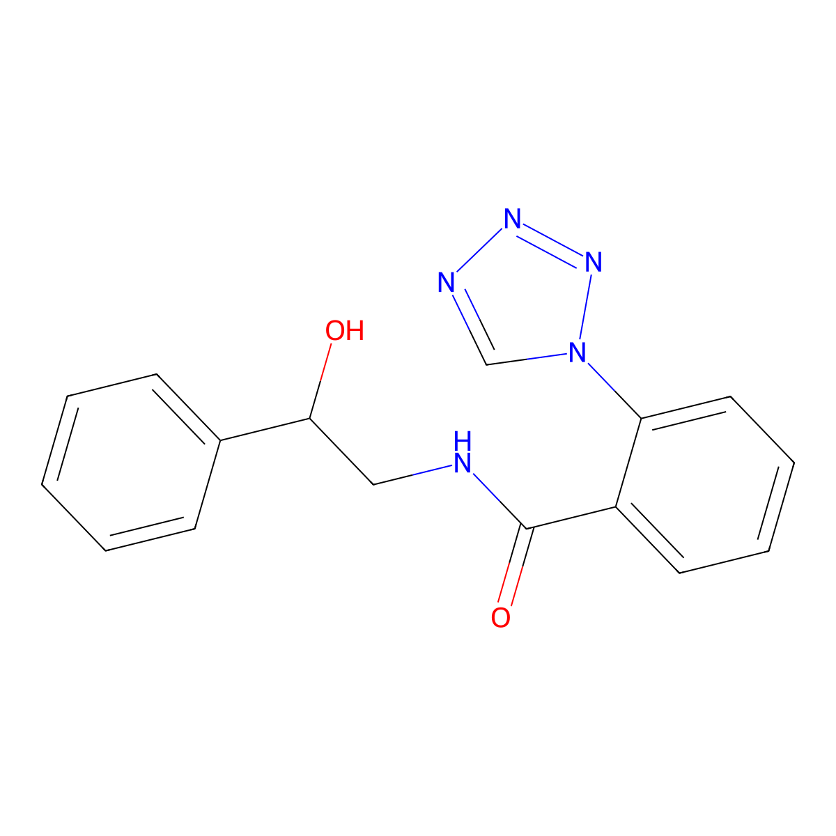 N-(2-hydroxy-2-phenylethyl)-2-(1H-tetrazol-1-yl)benzamide molecular structure, CAS 1081116-82-6