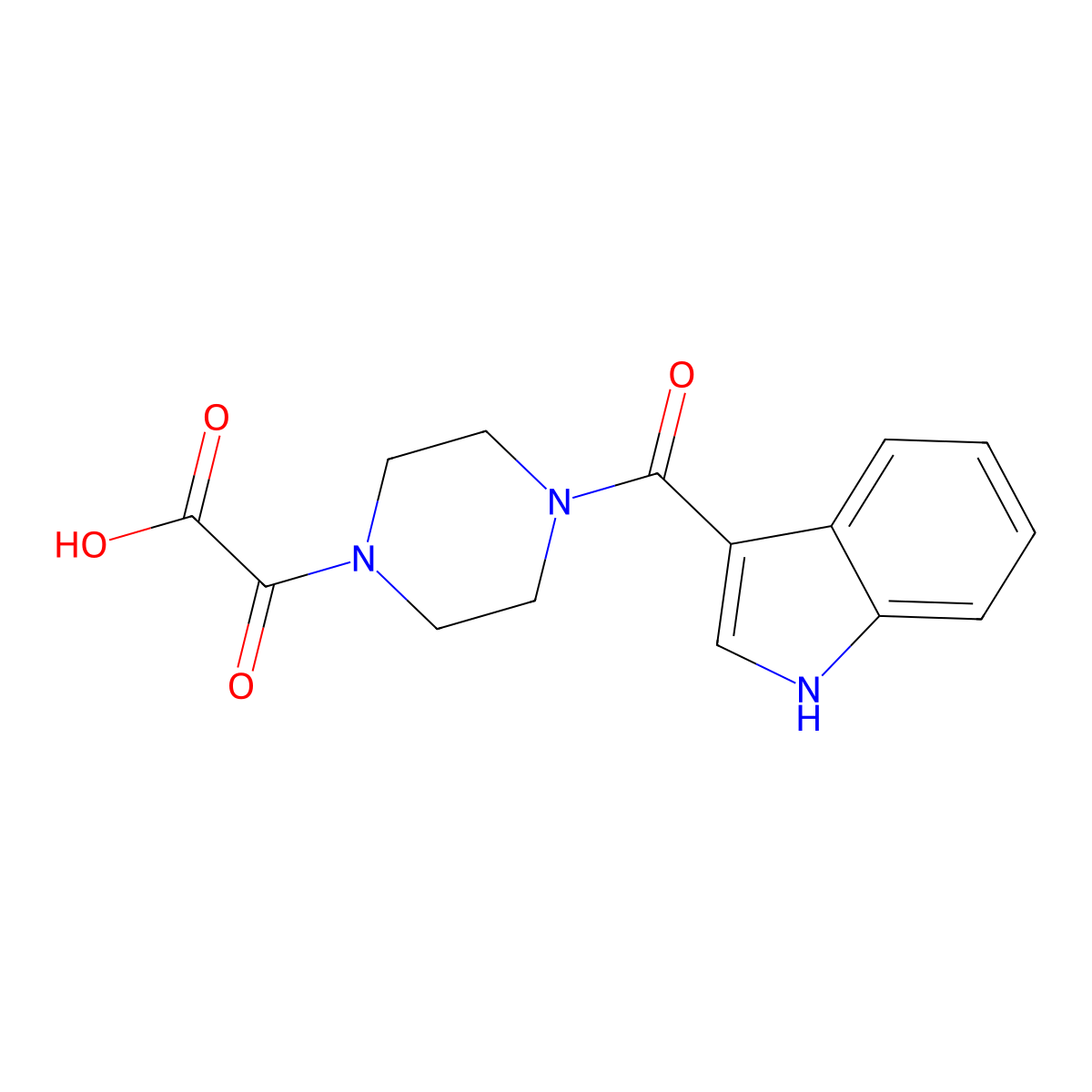 [4-(1H-indol-3-ylcarbonyl)piperazin-1-yl](oxo)acetic acid molecular structure, CAS 1081117-02-3