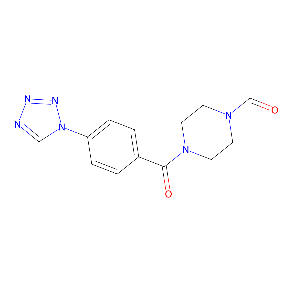 4-[4-(1H-tetrazol-1-yl)benzoyl]-1-piperazinecarbaldehyde molecular structure, CAS 1081117-52-3