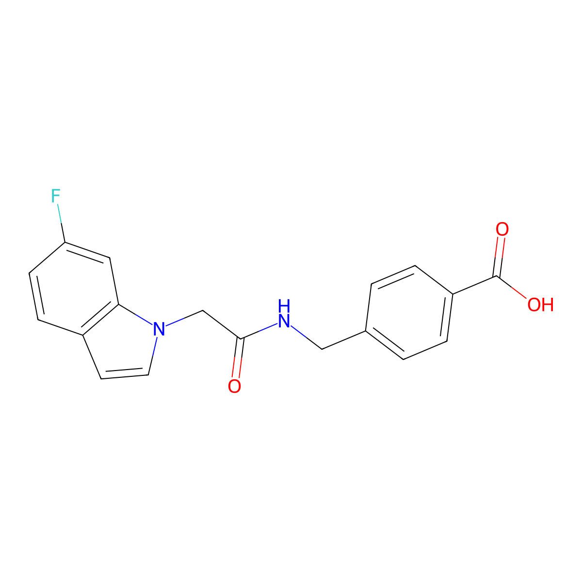 4-({[(6-fluoro-1H-indol-1-yl)acetyl]amino}methyl)benzoic acid molecular structure, CAS 1081118-05-9