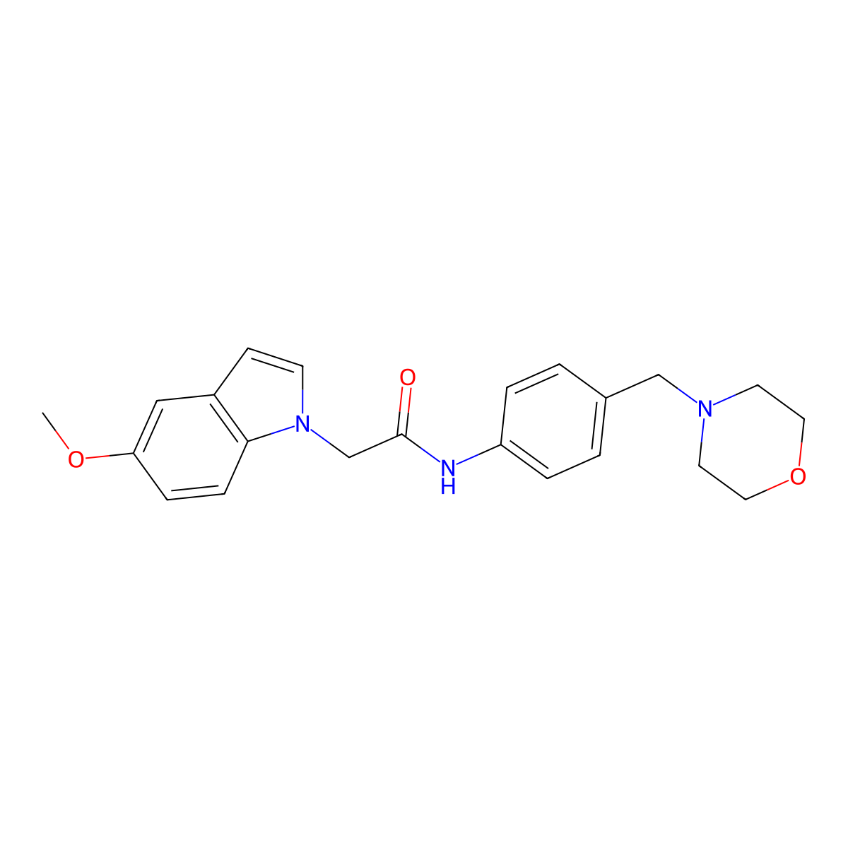 2-(5-methoxy-1H-indol-1-yl)-N-[4-(morpholin-4-ylmethyl)phenyl]acetamide molecular structure, CAS 1081118-43-5