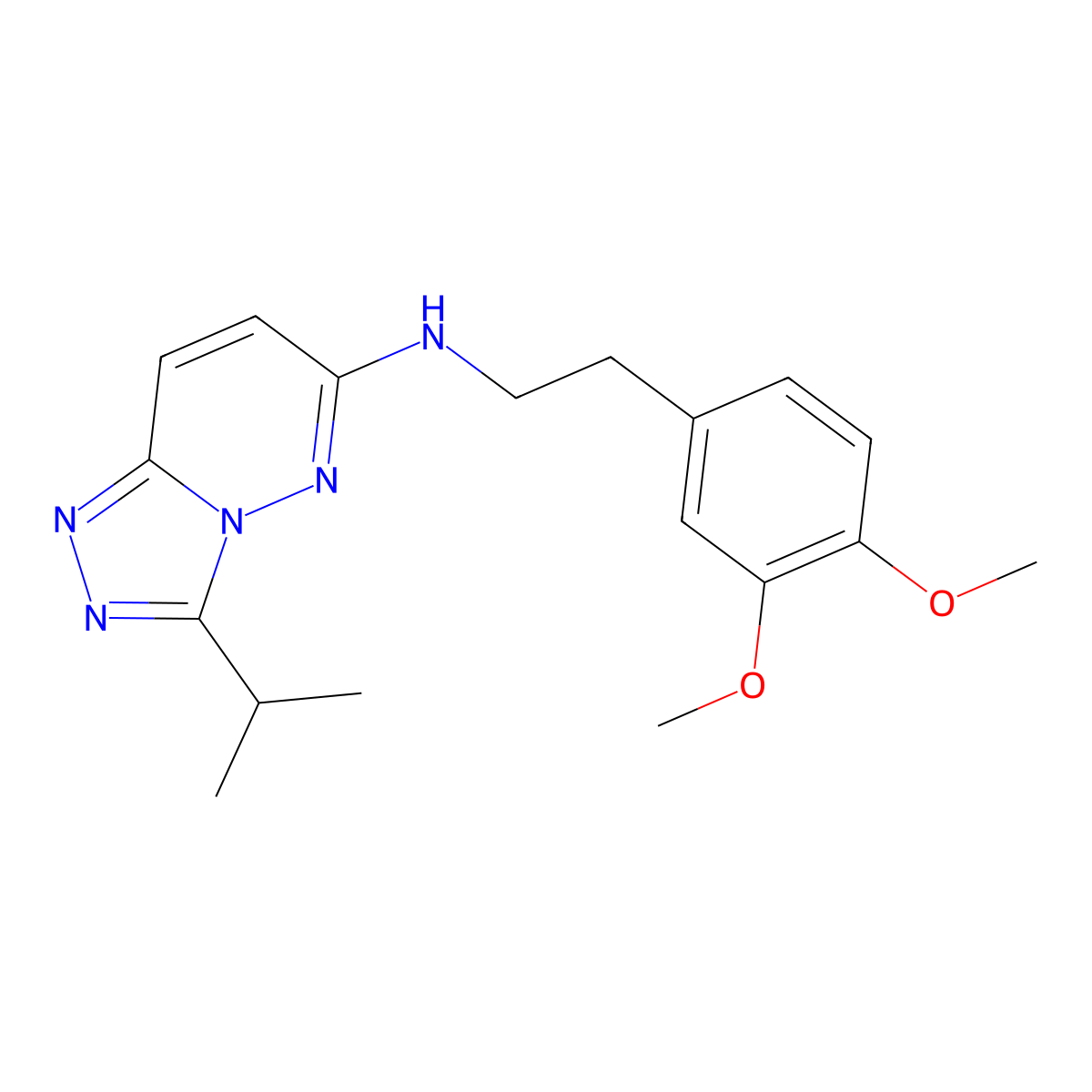 N-[2-(3,4-dimethoxyphenyl)ethyl]-3-(propan-2-yl)[1,2,4]triazolo[4,3-b]pyridazin-6-amine molecular structure, CAS 1081118-68-4
