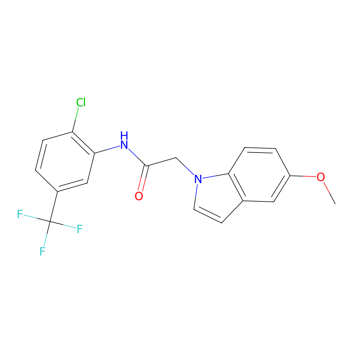 N-[2-chloro-5-(trifluoromethyl)phenyl]-2-(5-methoxy-1H-indol-1-yl)acetamide molecular structure, CAS 1081118-69-5