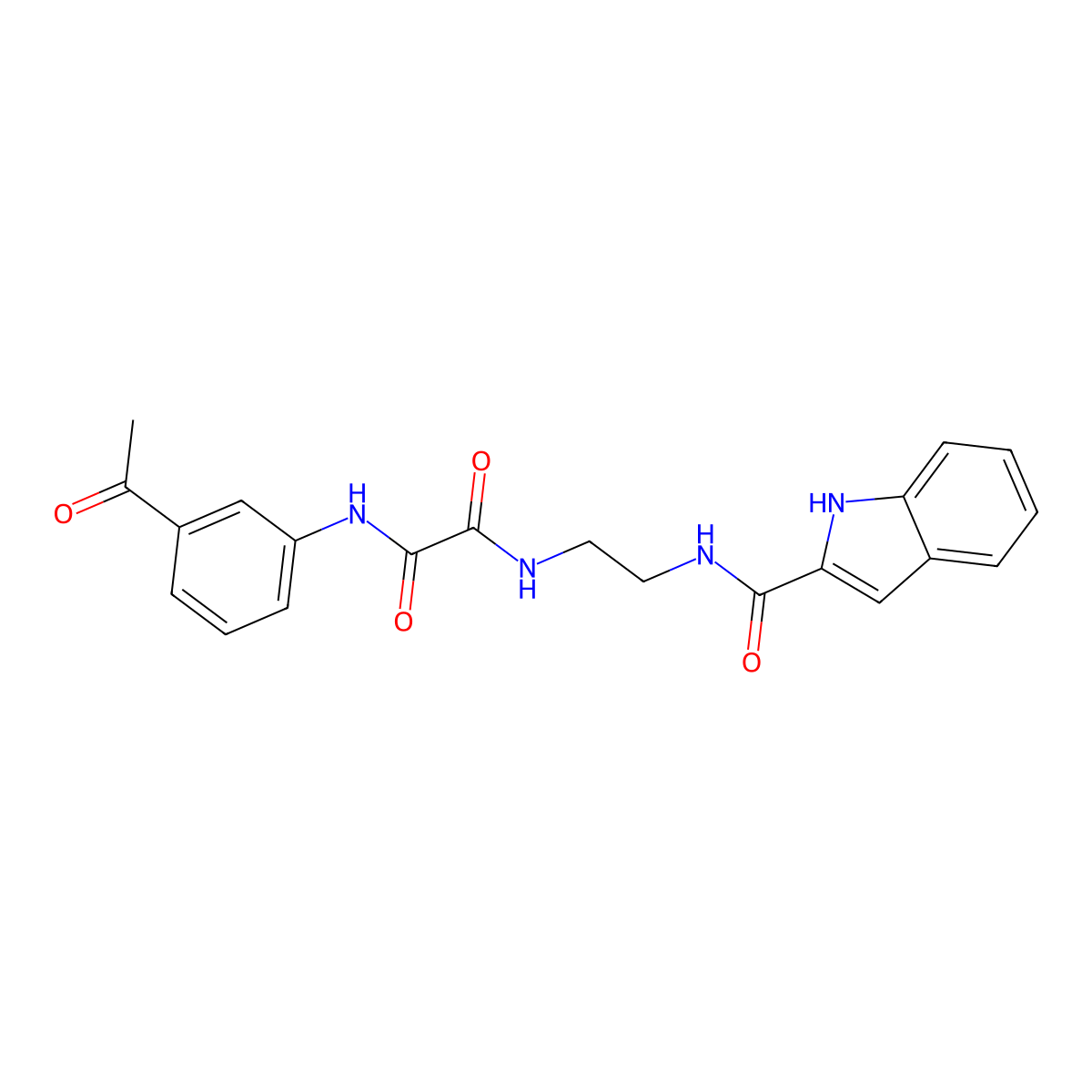 N-(3-acetylphenyl)-N'-{2-[(1H-indol-2-ylcarbonyl)amino]ethyl}ethanediamide molecular structure, CAS 1081118-74-2
