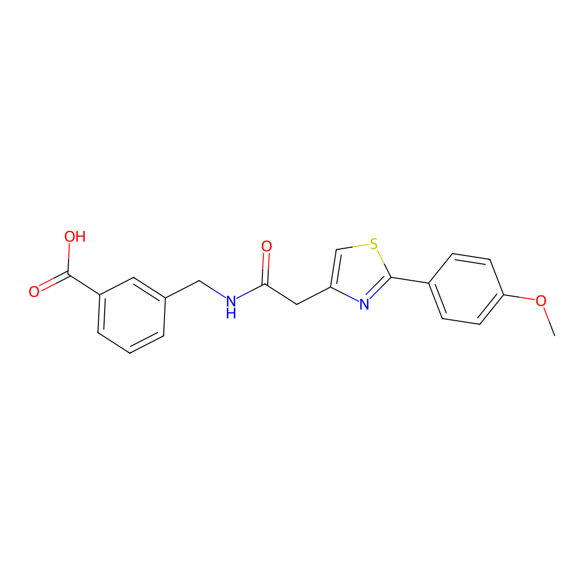 3-[({[2-(4-Methoxyphenyl)-1,3-thiazol-4-yl]acetyl}amino)methyl]benzoic acid molecular structure, CAS 1081118-86-6