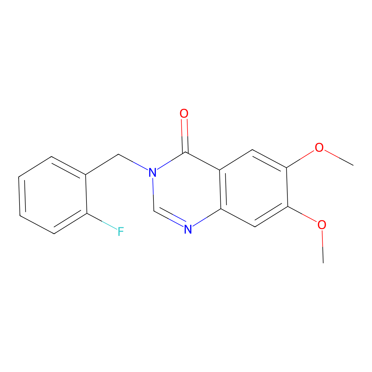 3-(2-fluorobenzyl)-6,7-dimethoxyquinazolin-4(3H)-one molecular structure, CAS 1081118-89-9