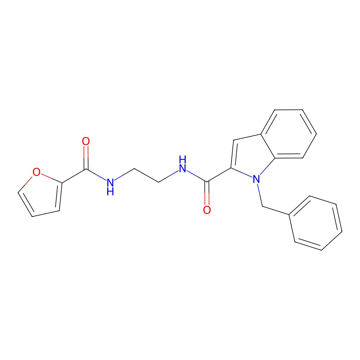 1-benzyl-N-{2-[(furan-2-ylcarbonyl)amino]ethyl}-1H-indole-2-carboxamide molecular structure, CAS 1081118-92-4