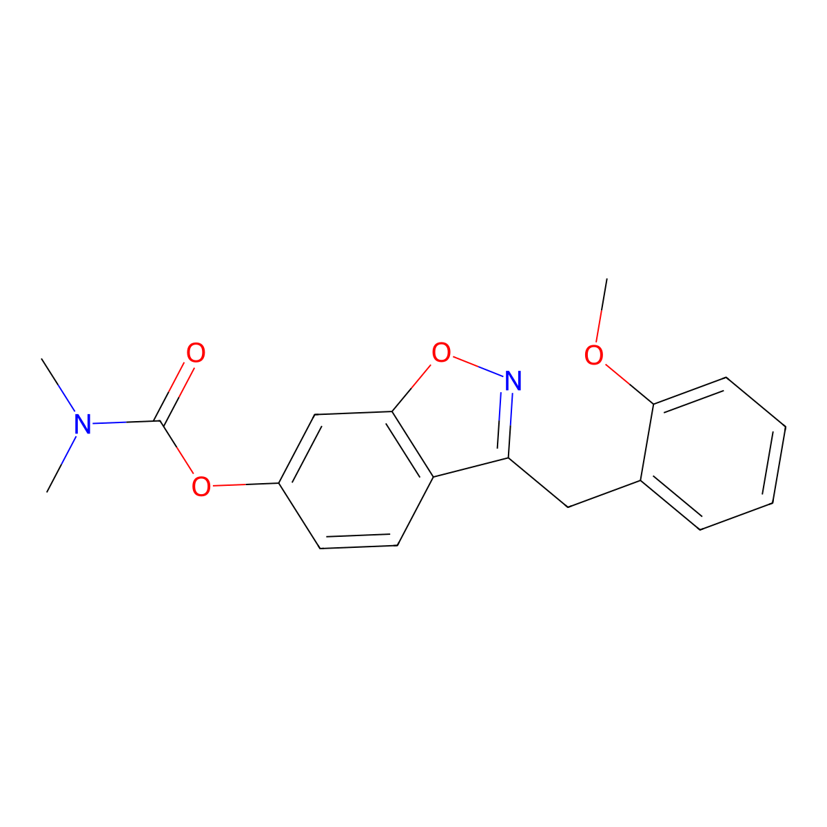 3-(2-Methoxybenzyl)-1,2-benzoxazol-6-yl dimethylcarbamate molecular structure, CAS 1081119-06-3