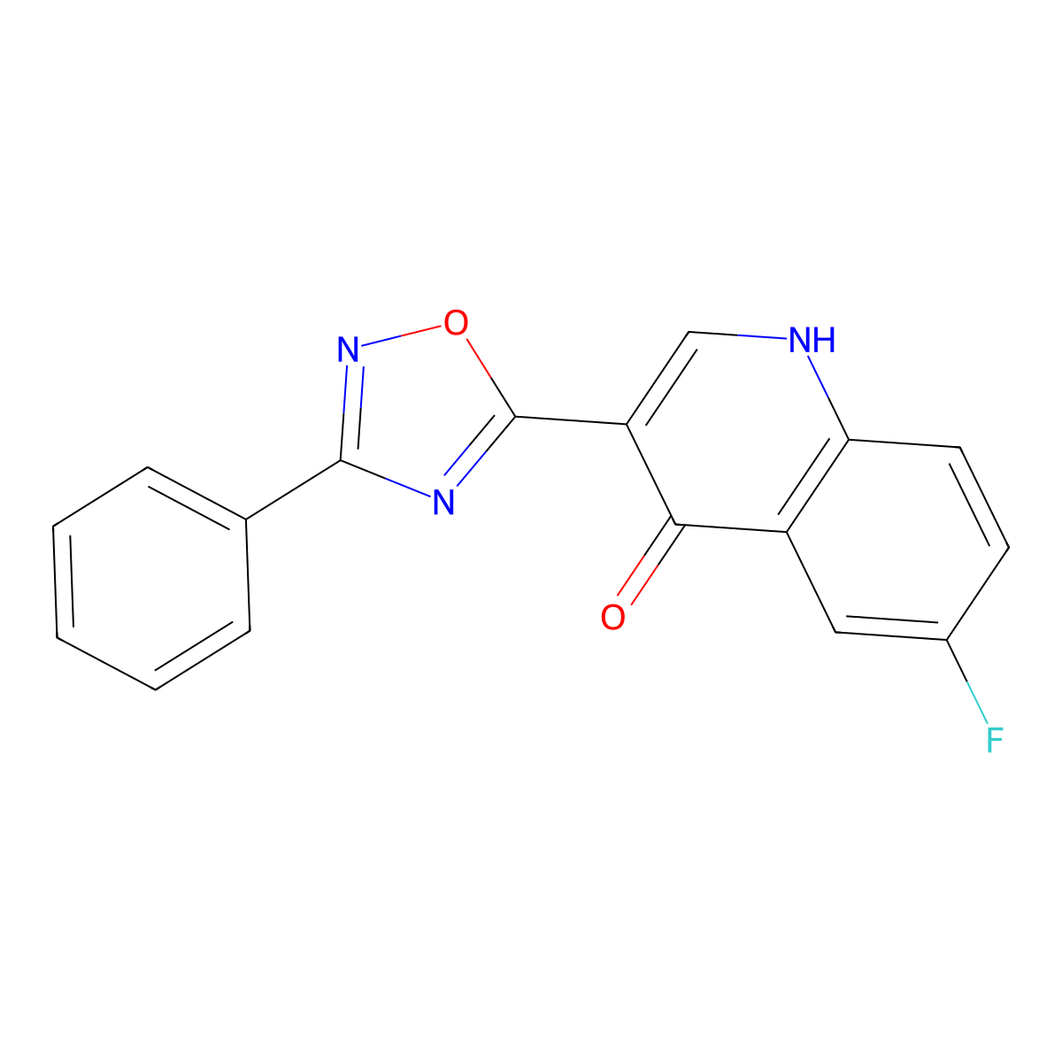6-fluoro-3-(3-phenyl-1,2,4-oxadiazol-5-yl)quinolin-4(1H)-one molecular structure, CAS 1081119-11-0