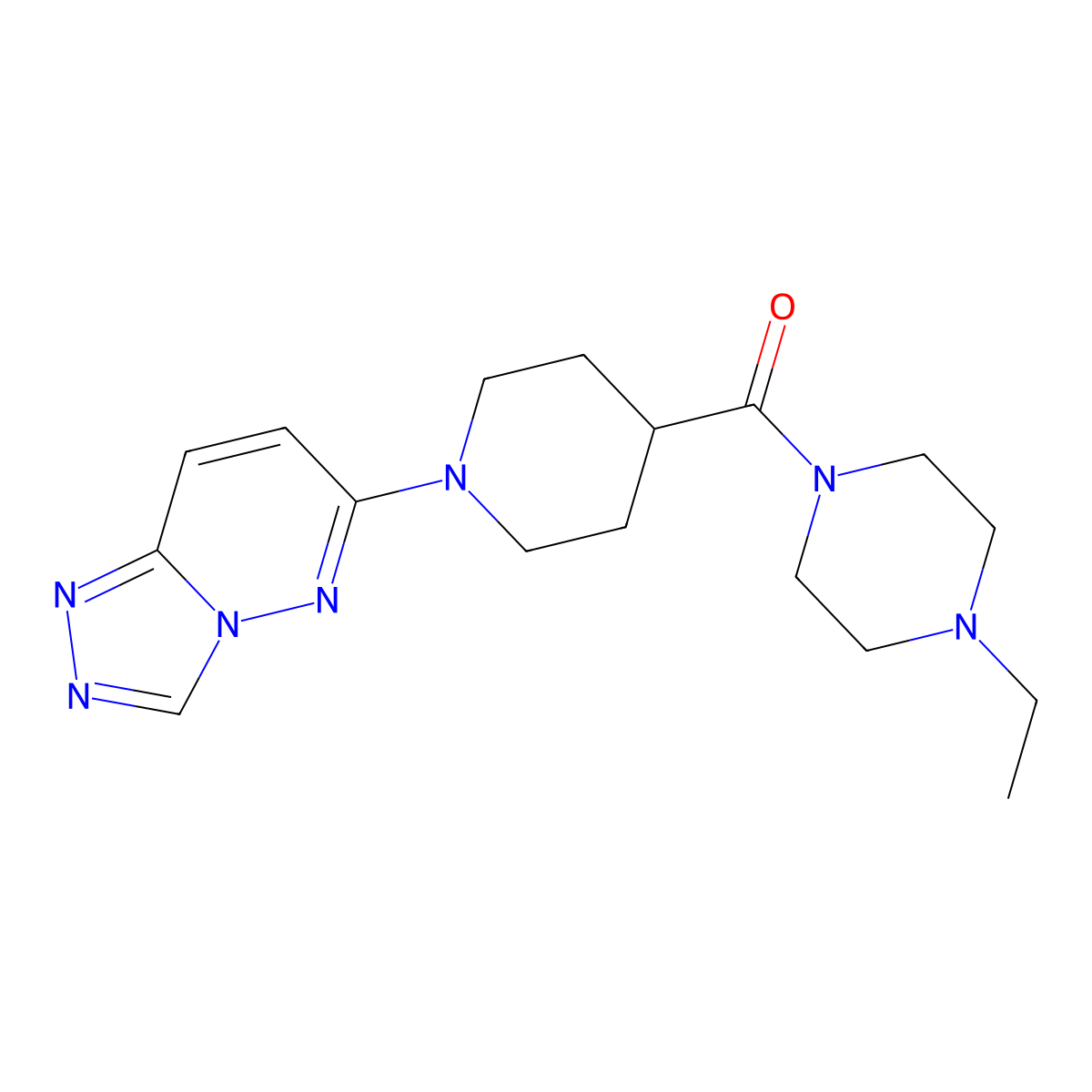 (4-Ethylpiperazin-1-yl)[1-([1,2,4]triazolo[4,3-b]pyridazin-6-yl)piperidin-4-yl]methanone molecular structure, CAS 1081119-12-1