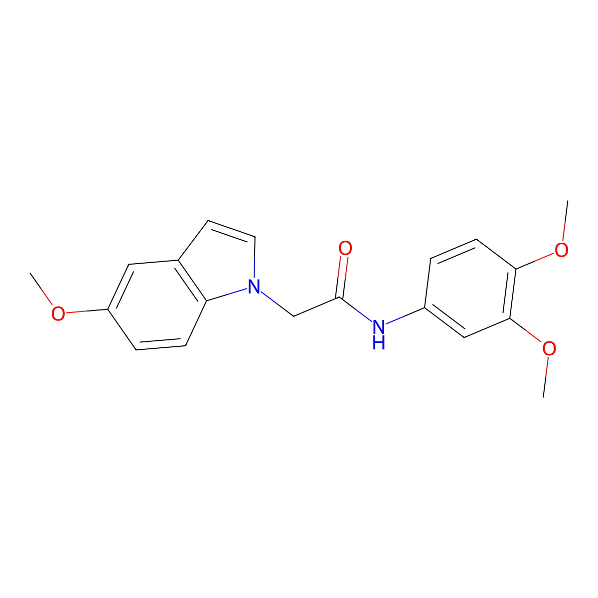 N-(3,4-dimethoxyphenyl)-2-(5-methoxy-1H-indol-1-yl)acetamide molecular structure, CAS 1081119-19-8