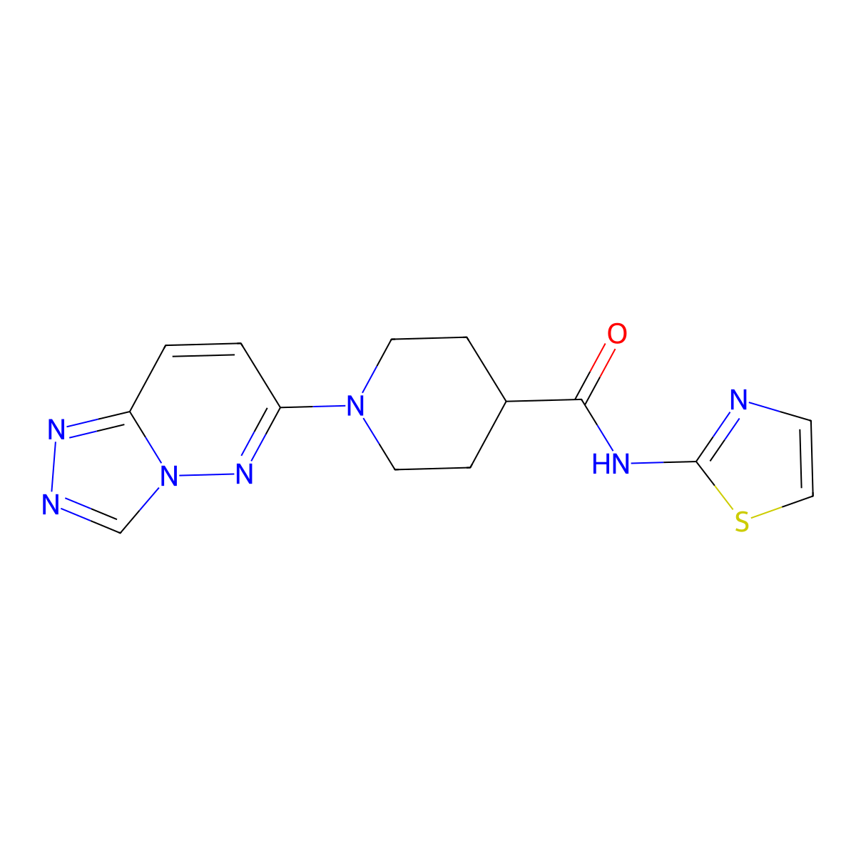 N-(1,3-thiazol-2-yl)-1-([1,2,4]triazolo[4,3-b]pyridazin-6-yl)piperidine-4-carboxamide molecular structure, CAS 1081119-25-6