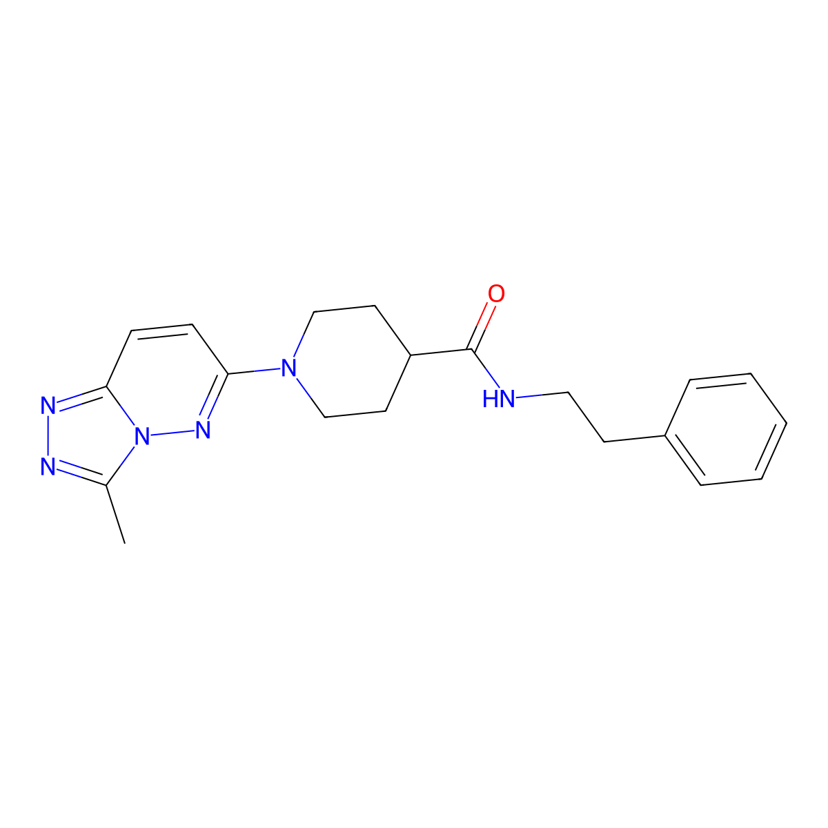 1-(3-methyl[1,2,4]triazolo[4,3-b]pyridazin-6-yl)-N-(2-phenylethyl)piperidine-4-carboxamide molecular structure, CAS 1081119-65-4