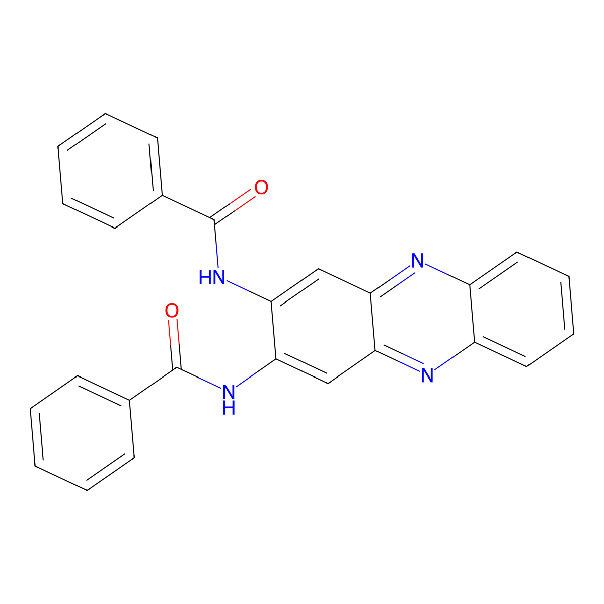 Benzamide, N,N'-2,3-phenazinediylbis- molecular structure, CAS 108112-50-1