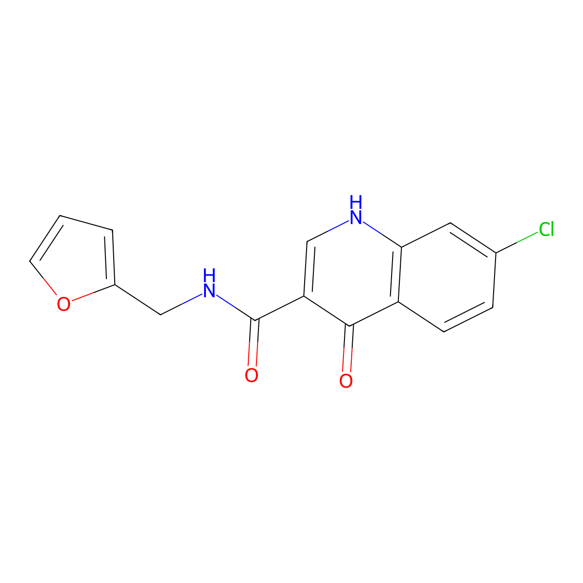 7-chloro-N-(furan-2-ylmethyl)-4-oxo-1,4-dihydroquinoline-3-carboxamide molecular structure, CAS 1081120-55-9