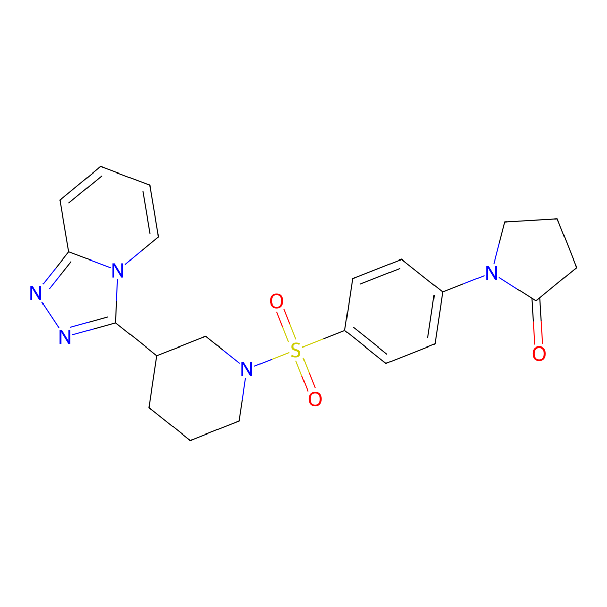 1-(4-{[3-([1,2,4]Triazolo[4,3-a]pyridin-3-yl)piperidin-1-yl]sulfonyl}phenyl)pyrrolidin-2-one molecular structure, CAS 1081120-60-6