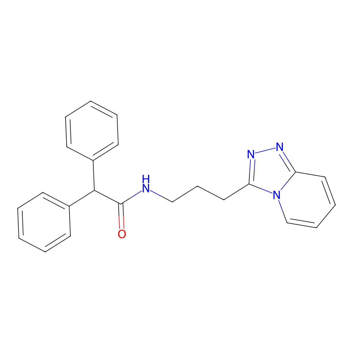 2,2-diphenyl-N-[3-([1,2,4]triazolo[4,3-a]pyridin-3-yl)propyl]acetamide molecular structure, CAS 1081120-97-9