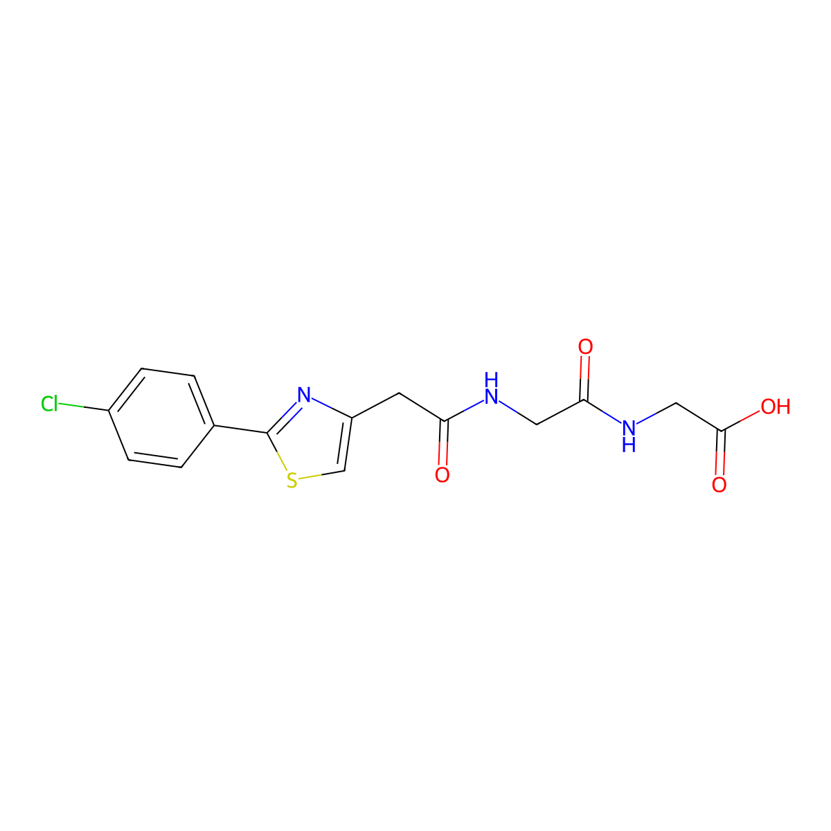 N-{[2-(4-chlorophenyl)-1,3-thiazol-4-yl]acetyl}glycylglycine molecular structure, CAS 1081121-16-5