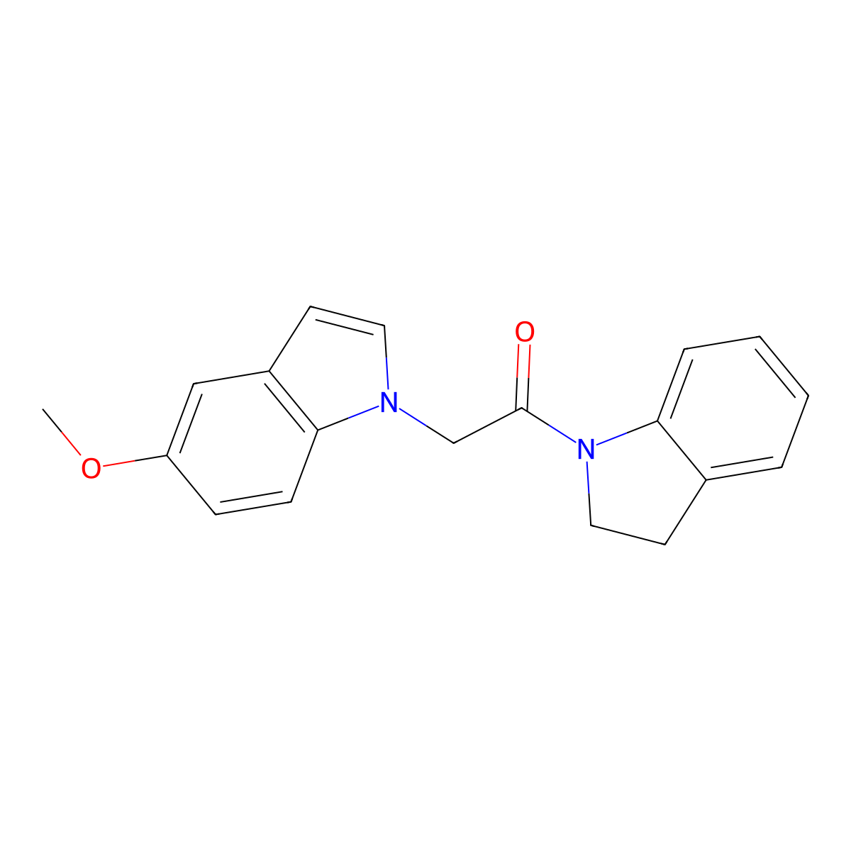 1-(2,3-dihydro-1H-indol-1-yl)-2-(5-methoxy-1H-indol-1-yl)ethanone molecular structure, CAS 1081121-20-1