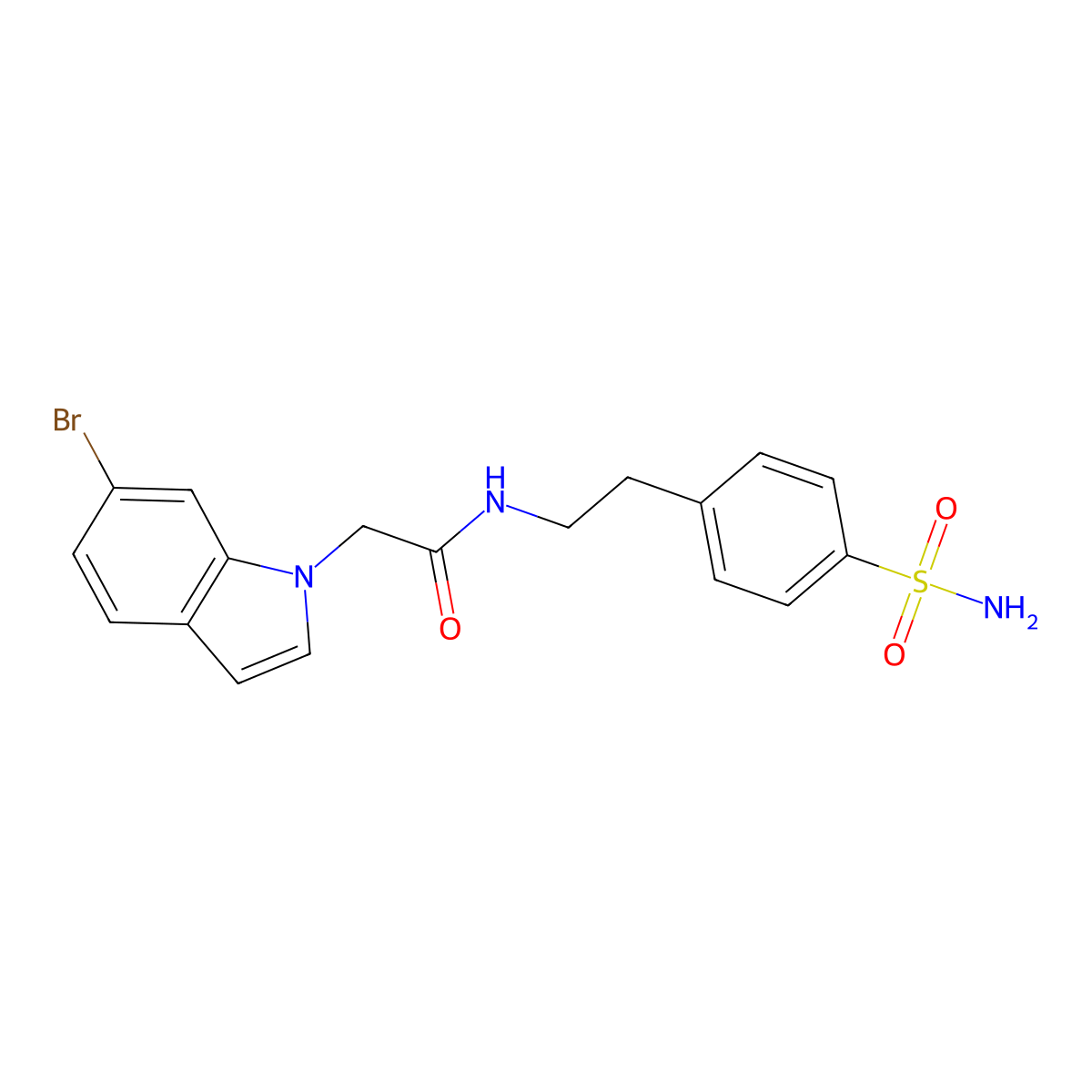 2-(6-bromo-1H-indol-1-yl)-N-[2-(4-sulfamoylphenyl)ethyl]acetamide molecular structure, CAS 1081121-33-6