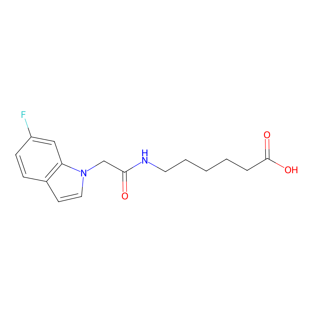 6-{[(6-fluoro-1H-indol-1-yl)acetyl]amino}hexanoic acid molecular structure, CAS 1081121-37-0