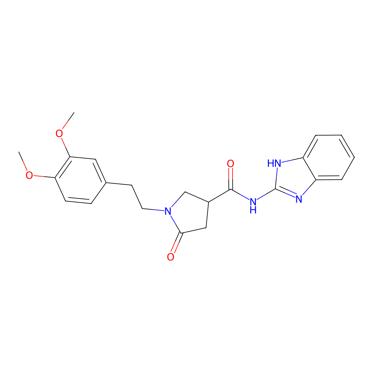 N-(1,3-dihydro-2H-benzimidazol-2-ylidene)-1-[2-(3,4-dimethoxyphenyl)ethyl]-5-oxopyrrolidine-3-carboxamide molecular structure, CAS 1081121-66-5
